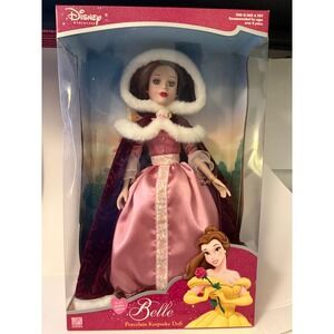 Disney Princess Belle Porcelain Keepsake Doll Royal Holiday Edition by Brass Key